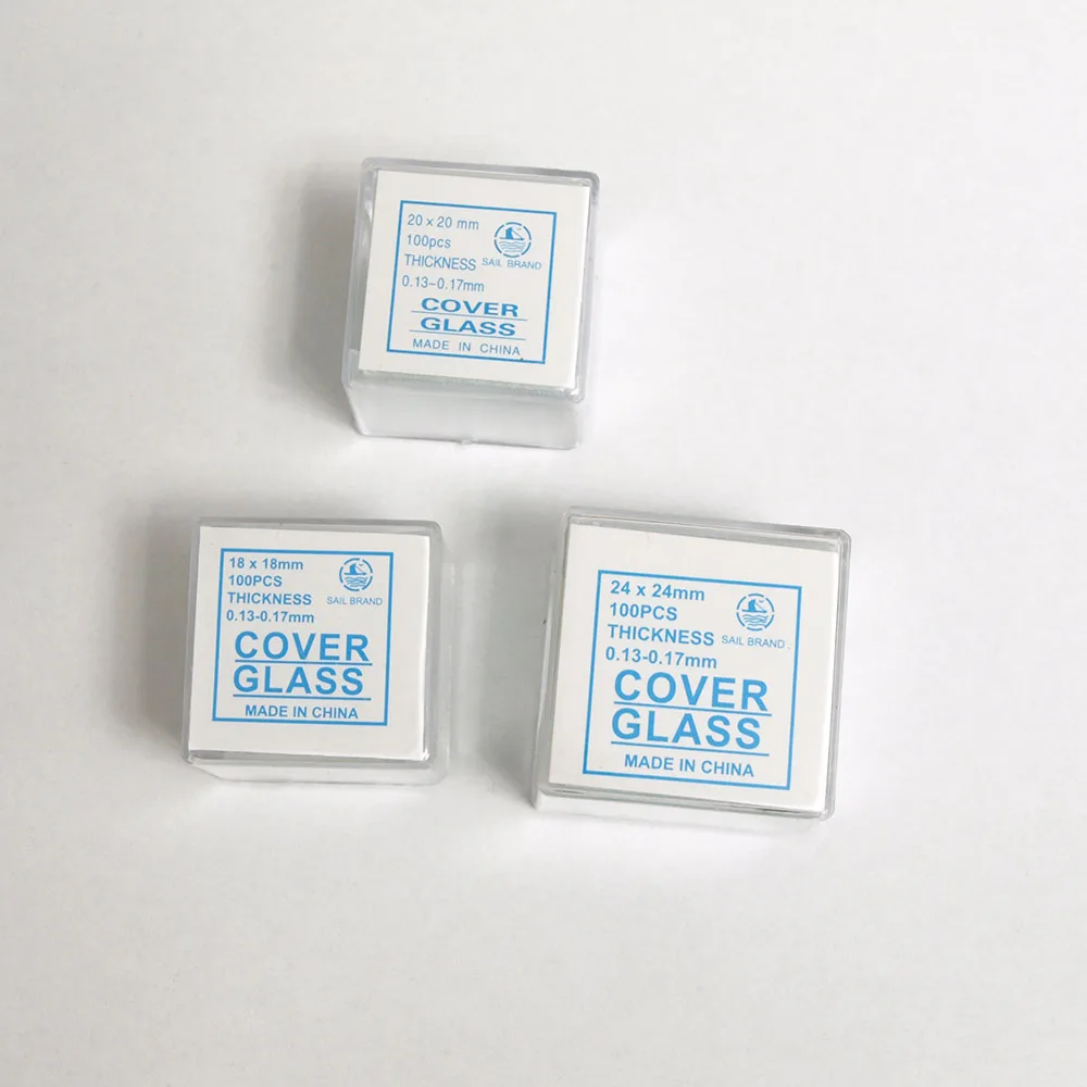 

100pcs Transparent Slides Coverslips Coverslides Cover Glass 18x18 20x20 22x22 24x24mm thickness 0.13-0.17mm For Microscope