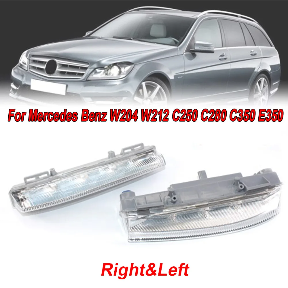 

2pcs car Left & Right Bumper DRL Fog Light For Mercedes-Benz W204 W212 C250 C280 C350 E350 LED Light Lamp