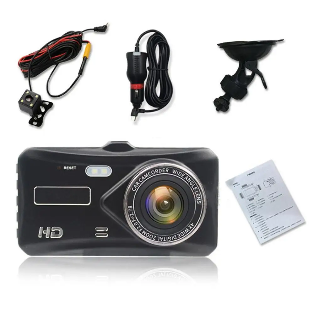 4 Inch Driving Recorder HD 1080P Super Wide Angle Night Vision Dashboard Camera Recorder Car Accessories
