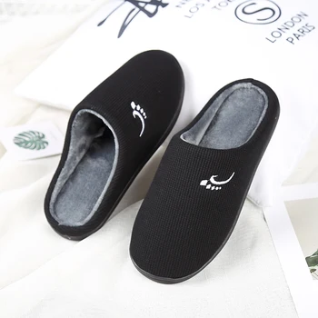 

Men Big Size 40-47 Winter House Slippers Keep Warm Male Comfortable Walking Shoes Bedroom Sneakers Warm Fur Home Slippers