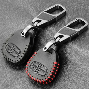 

Car Remote Key Shell Case For Mitsubishi Lancer EX Evolution Grandis Outlander 2 Buttons Genuine Leather Key Case for Car