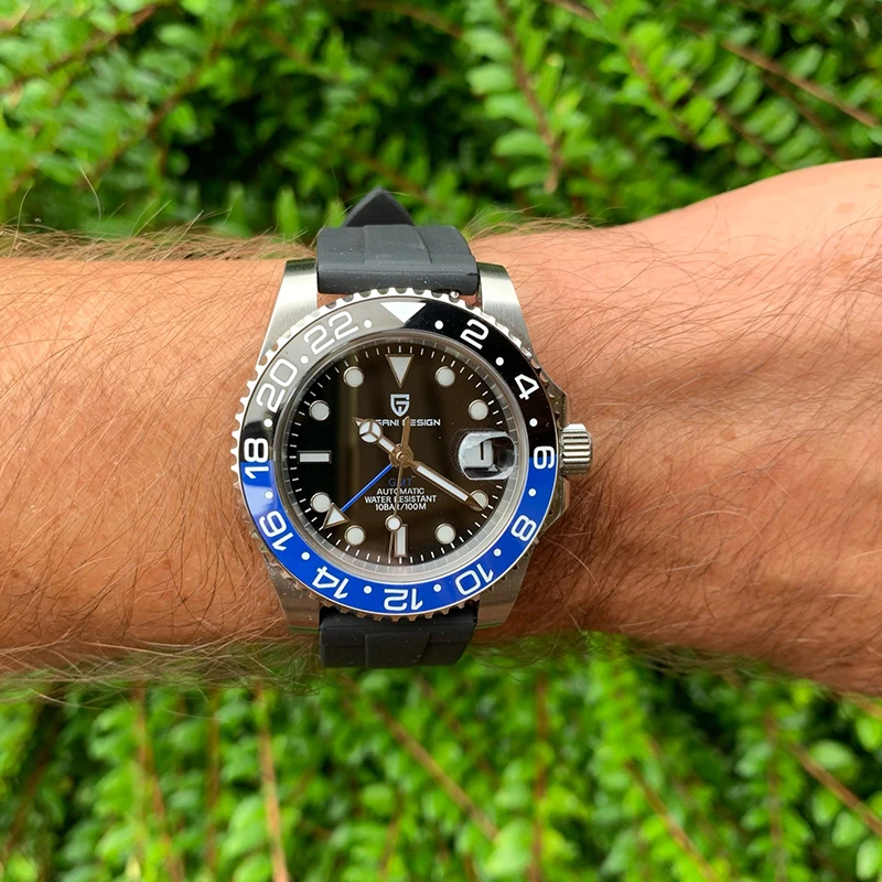 Pagani Design Gmt Men's Mechanical Watches Rubber Strap 40mm Rotating