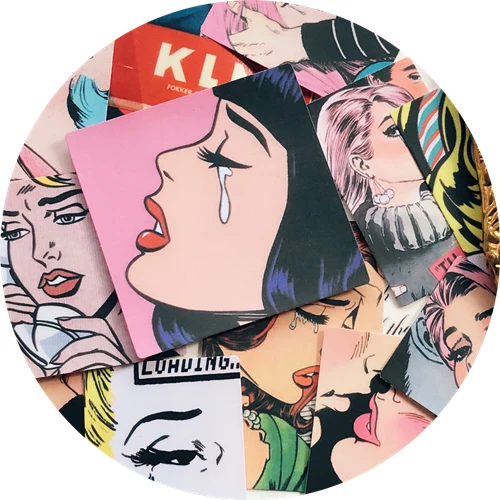 14Pcs Vintage Crying Lady Poster Sticker DIY Craft Scrapbooking Album Junk Journal Planner Decorative Stickers