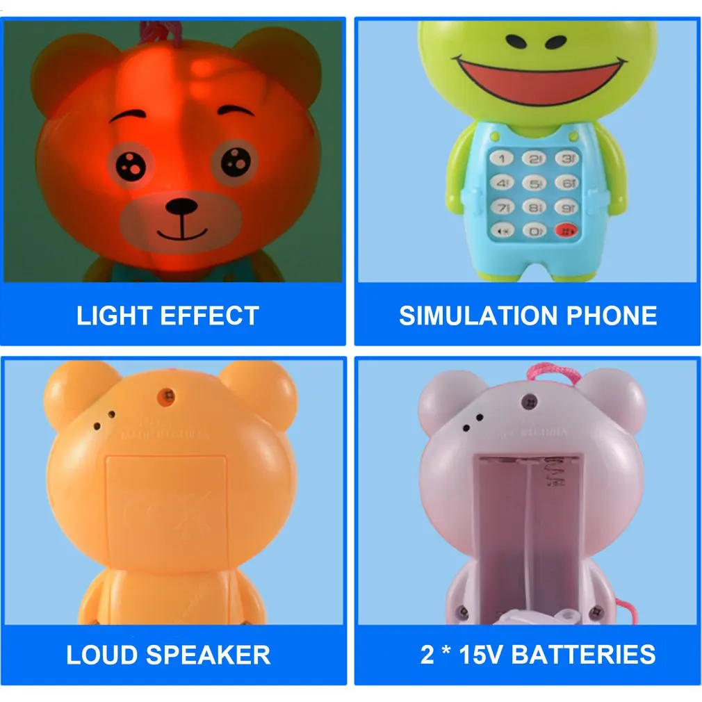Cartoon music phone glowing children puzzle baby gift children music phone Practical portable wear-resistant toys