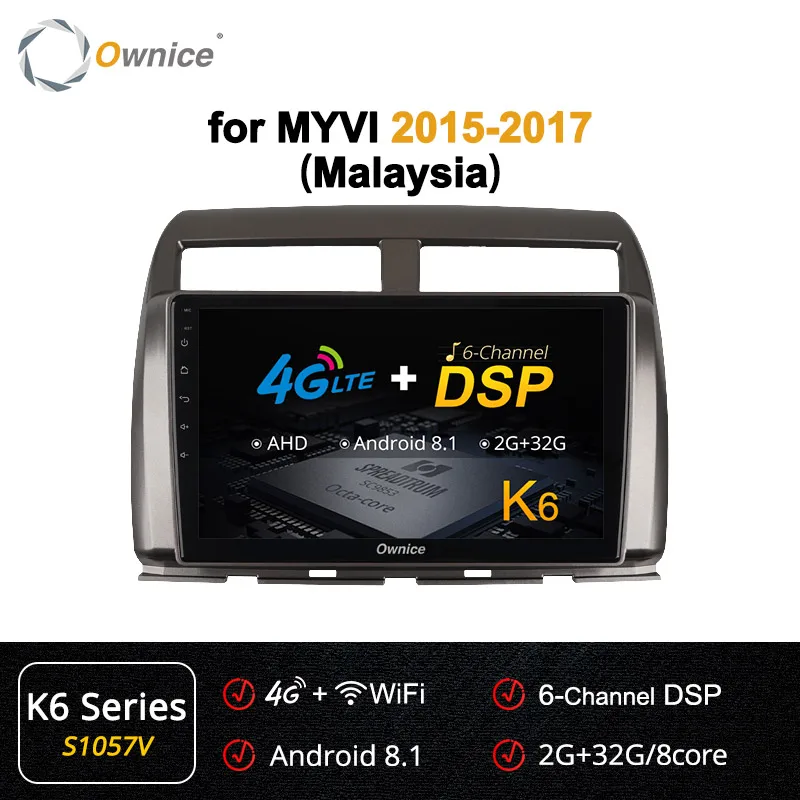 S1057 K6 Ownice Android 9,0 Автомобильный плеер K3 K5 K6 для TOYOTA MYVI icon- Радио стерео 4G LET 360 панорама оптическая gps-навигация - Color: S1057 K6