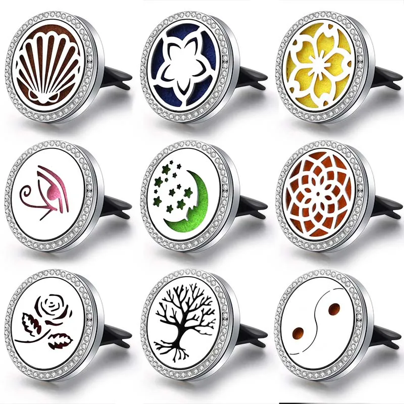 

New Aromatherapy Zircon Jewelry Car Air Freshener Locket Essential Oil Diffuser Perfume Car Clip Pendant Fashion Car Accessories