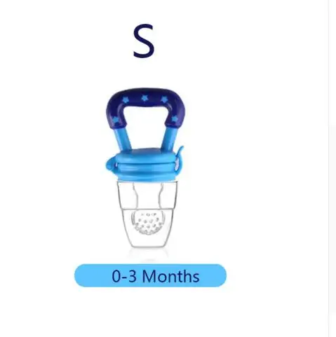 blue S Silicone Baby Pacifier Infant Nipple Soother Toddler Kids Pacifier Feeder For Fruits Food Nibler Dummy Baby Feeding Pacifier - Цвет: blue S