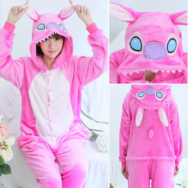 Women Unicorn Totoro Panda Onesies Unisex Winter Men Bear Onesies Kids Nightwear Anime Cosplay Costume Flannel Sleepwear Pajamas