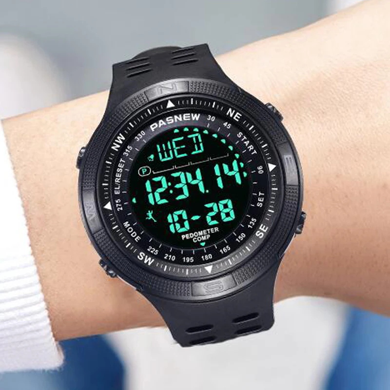 

PASNEW Top Brand Watch Men Sports Watches LCD Digital Electronic Wristwatches 50M Waterproof Swimming Watch relogios masculino