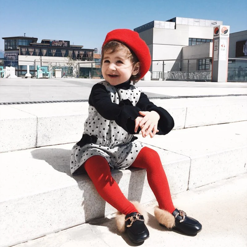 Fashion Woolen Baby Girls Hats Candy Color Elastic Infant Baby Beret Hat for 1-4 Years 1 PC