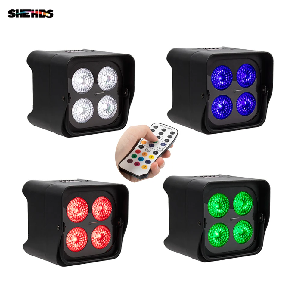 4X18W RGBWA UV 6in1 LED Uplight Battery Wireless Par Light Wifi&ampIR Remote Control DMX Uplighting DJ Wash Disco Wedding Stage | Лампы и