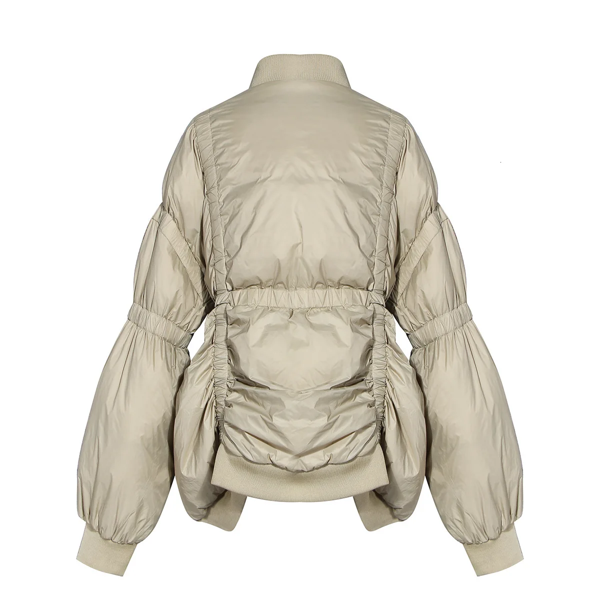 QING MO Khaki Black Women Vintage Parkas Women Irregular Parkas Lantern Sleeve Loose Coat Winter Elegant Parkas ZQY2300