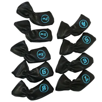 

9 Pcs Waterproof Cute Golf Club Head Covers PU Long Neck Interchangeable Sports