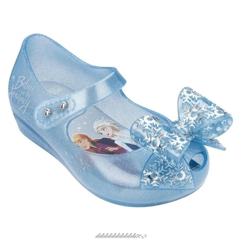 Sandalias con nudo mariposa para niña, zapatos de playa antideslizantes, Melissa, Frozen, Elsa