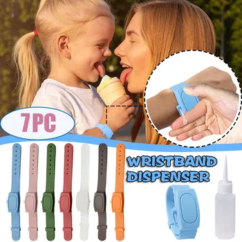 

7pc Wash Hand Gel For Kid And Women Hand Sanitizer Dispensing Portable Bracelet Wristband Hand Dispenser Sanitizer No Rinse