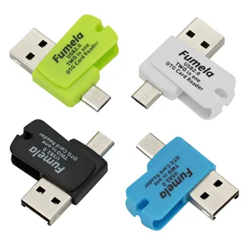 

High Speed USB 2.0 2 in 1 OTG Card Reader Flash Drive Universal OTG TF Card Reader for Android Smart Phone Tablet 200pcs