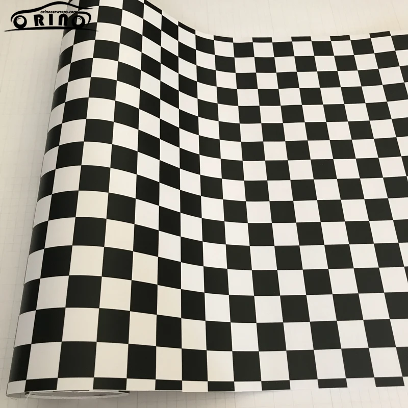 Black White Checkered Flag Vinyl Wrap Sticker-1