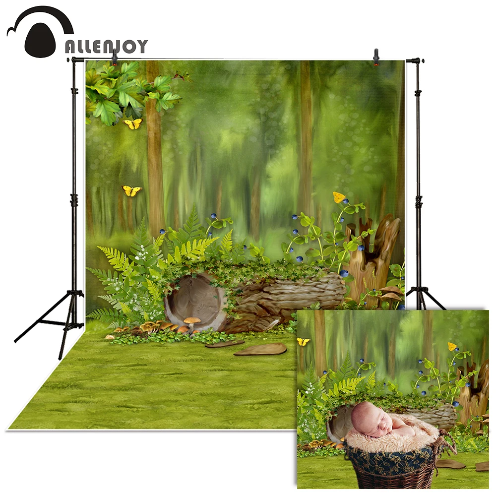Allenjoy фоны для фотосъемки с весенним пасхальным лесом бабочкой сказочным