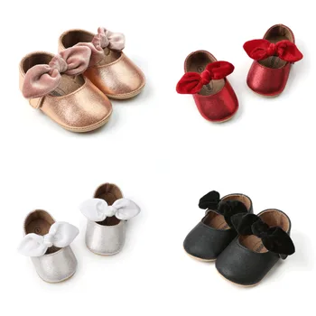 

CANIS Newborn to Infant Baby Girl Soft Sole Comfortable Bowknot Crib Shoes Prewalker Flower/Bow Shoes 2019