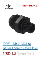 Pqy-черный AN3 Мужской 3/8x24 ФООН для M10x1.25/M10x1.5/M10x1.0 мужской пузырь Flare Нержавеющая сталь тормозной фитинги адаптер