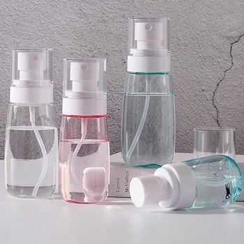 

5Pcs Transparent Empty Spray Bottles 80ml Plastic Mini Refillable Container Empty Cosmetic Containers