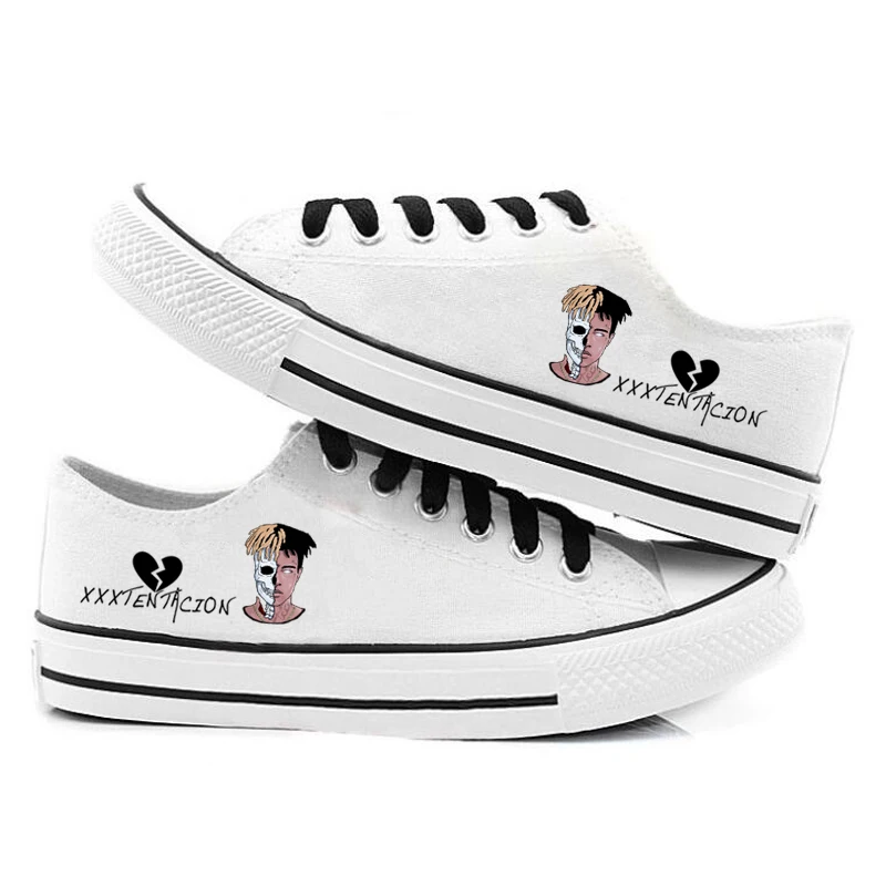 Hip Hop Xxxtentacion Printing Short Canvas Shoes Causal Leisure Shoes