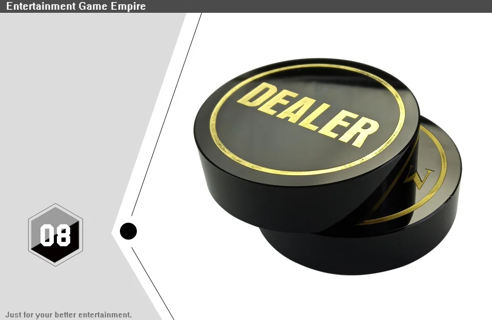 2 Yernea High-quality Texas Poker Chips Dealer Black Crystal All In Baccarat Dealer Button  Gold Word Poker Accessories Charge Officer (8)