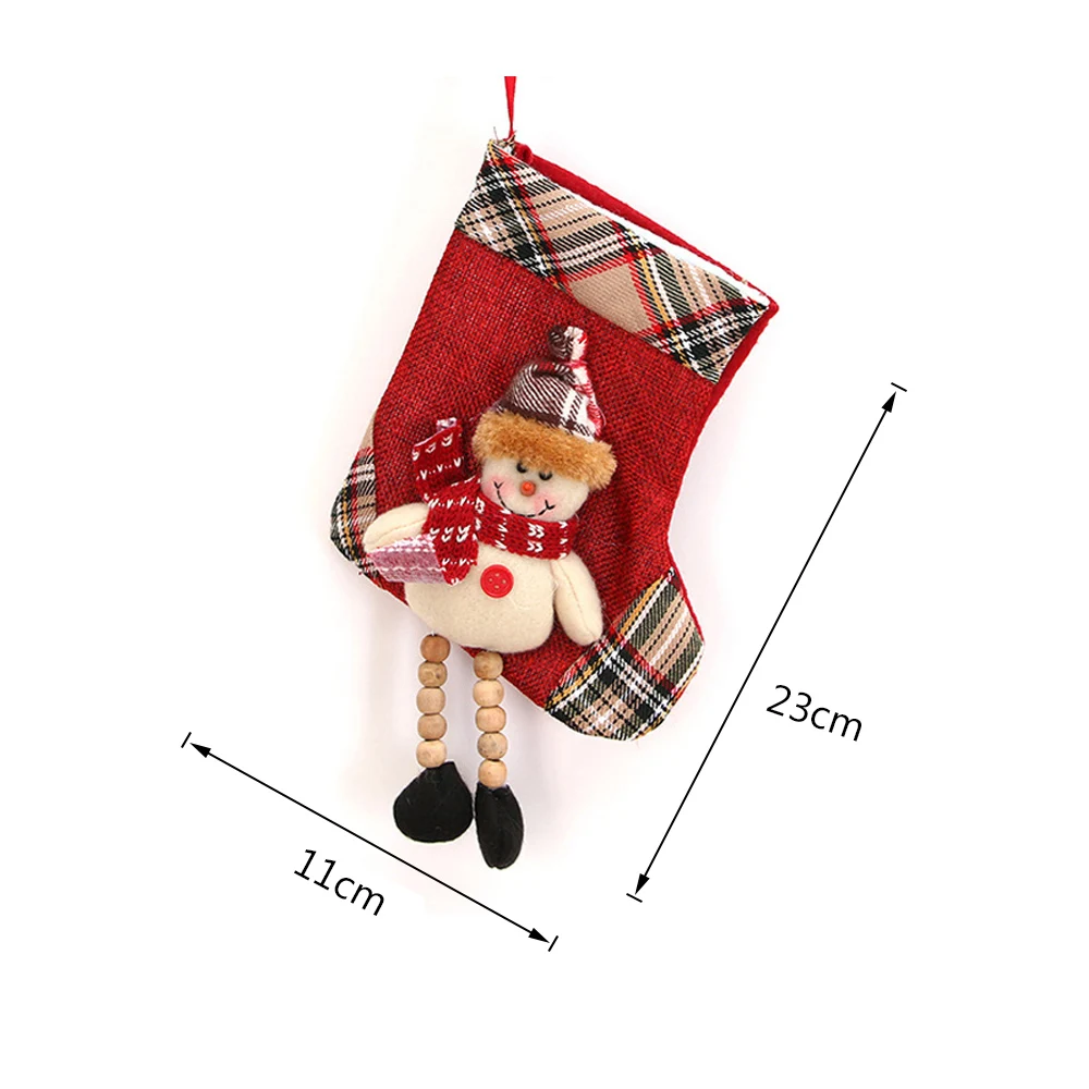 Santa Claus Sock Gift Christmas Stockings Hanging Ornaments Gift Holders Kids Candy Bag Xmas Christmas Tree Decorations - Цвет: 1PC Y