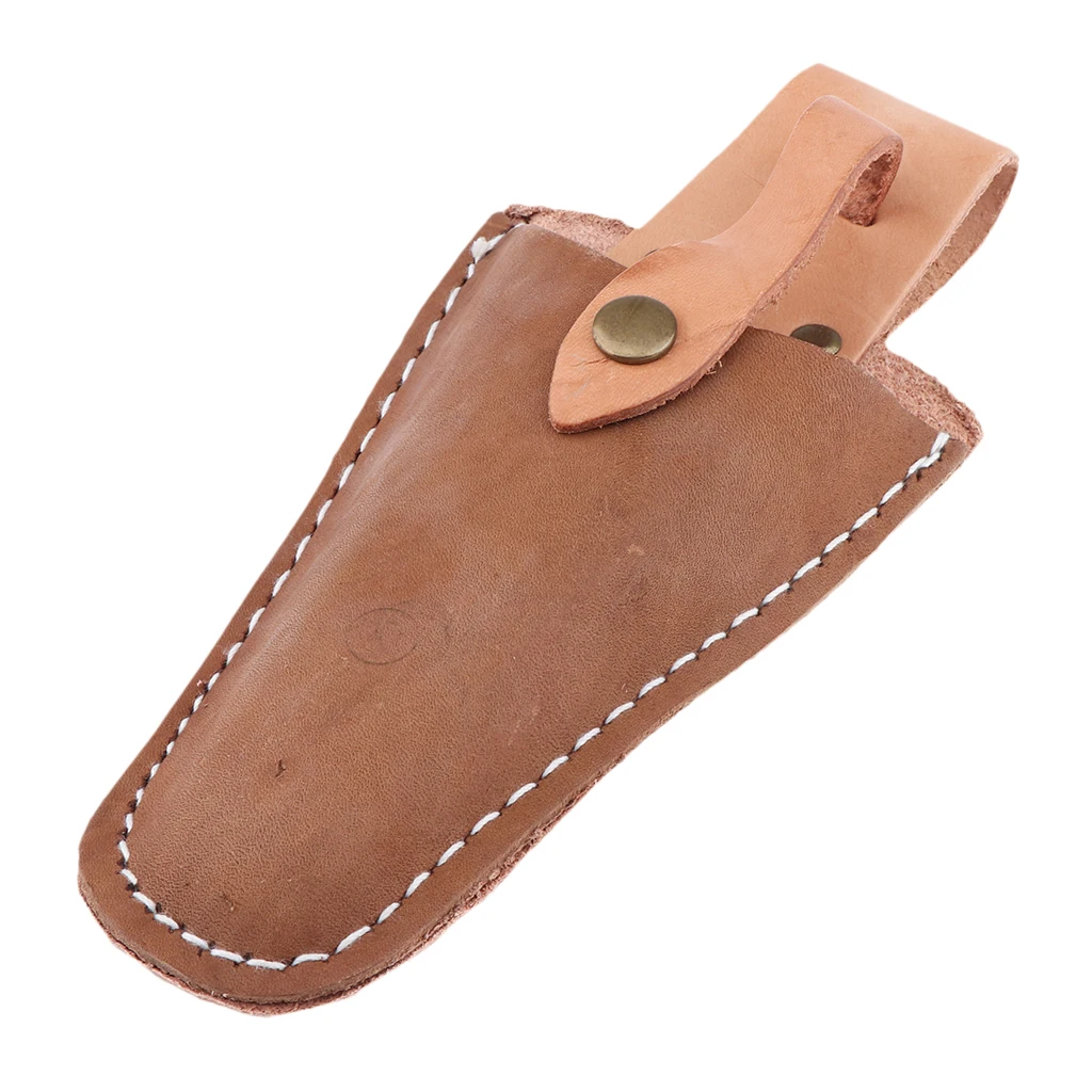 Thick Leather Pouch Bag for Pruning Shears with Loop Garden Scissors Sheath