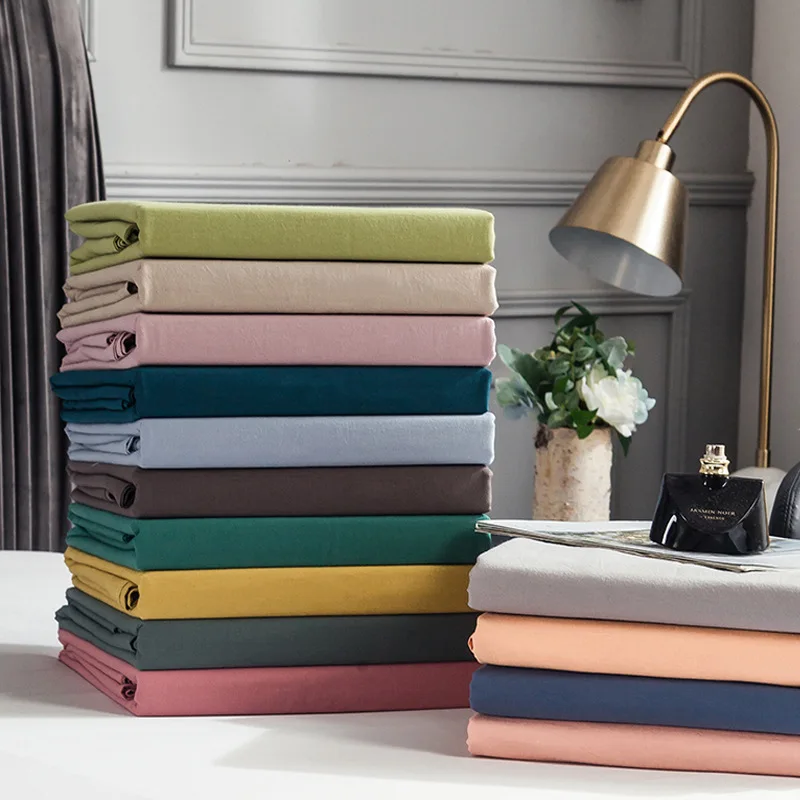 Cotton Bedding Sheet Home textile Printing Solid Color Flat Sheets Bed Sheet Bedding Linen for King Queen Size fitted bed sheet
