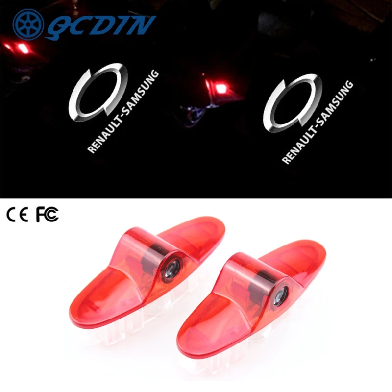 

QCDIN for Renault Samsung LED Car Door Lights Logo Projector Light Welcome Light for Renault Samsung QM6 SM5 SM6 SM7