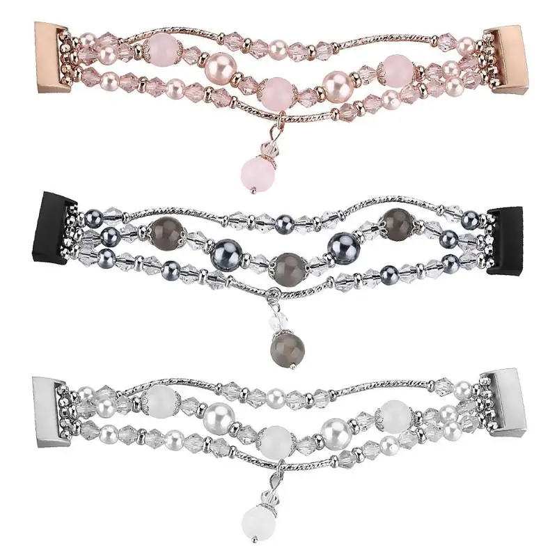 

Elastic Stretch Strap Artificial Pearl Beads Watch Band for Fitbit Charge 3 Women's Bracelet Watchband Fashion Luxury Watch Gift
