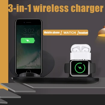 

3 In 1 Qi Wireless Charger Stand Fast Charging Station for Apple Watch iPhone Airpods VDX99
