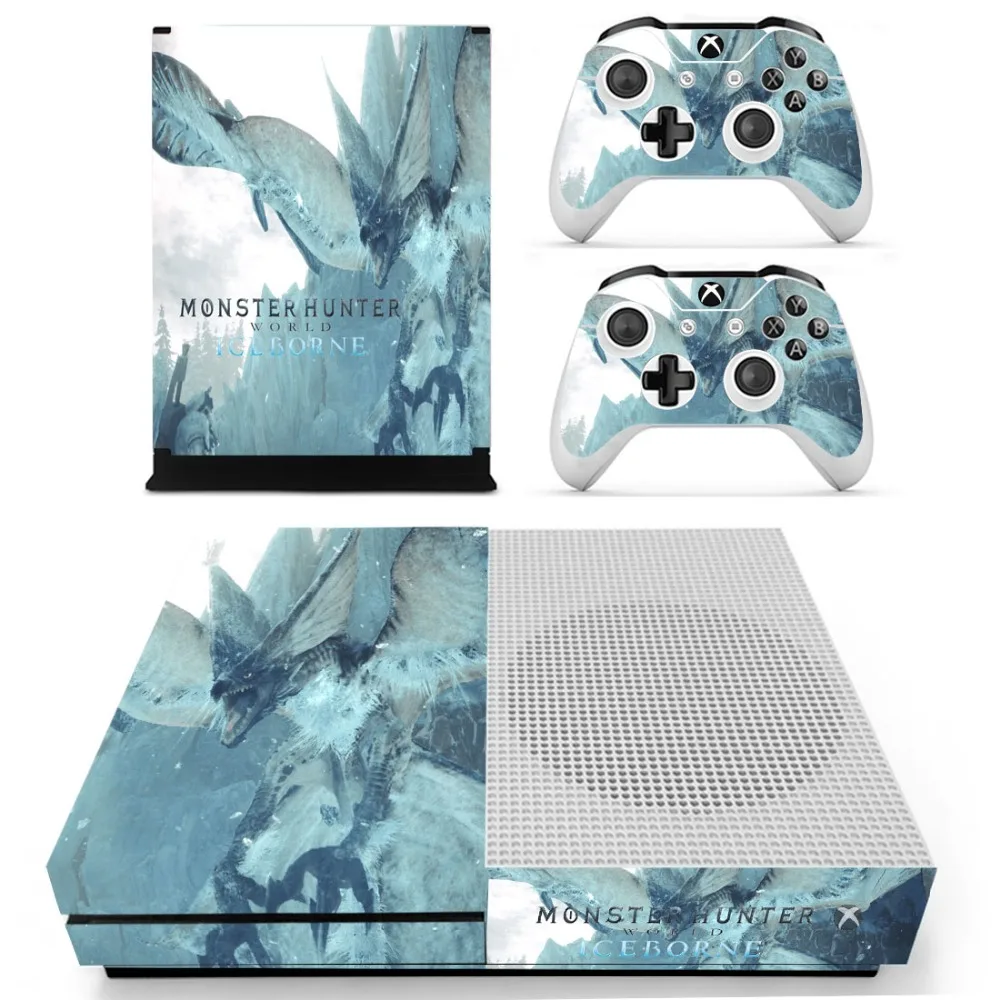 Monster Hunter World Skin Sticker Decal For Microsoft Xbox One S Console and 2 Controllers For Xbox One S Skin Sticker Vinyl