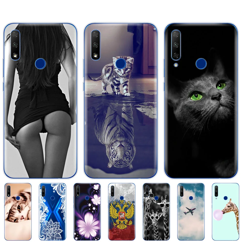 

silicon case for huawei honor 9x Case Soft TPU phone Back Cover for honor 9x premium Fingerprint Hole Russian 5.69 inch Coque