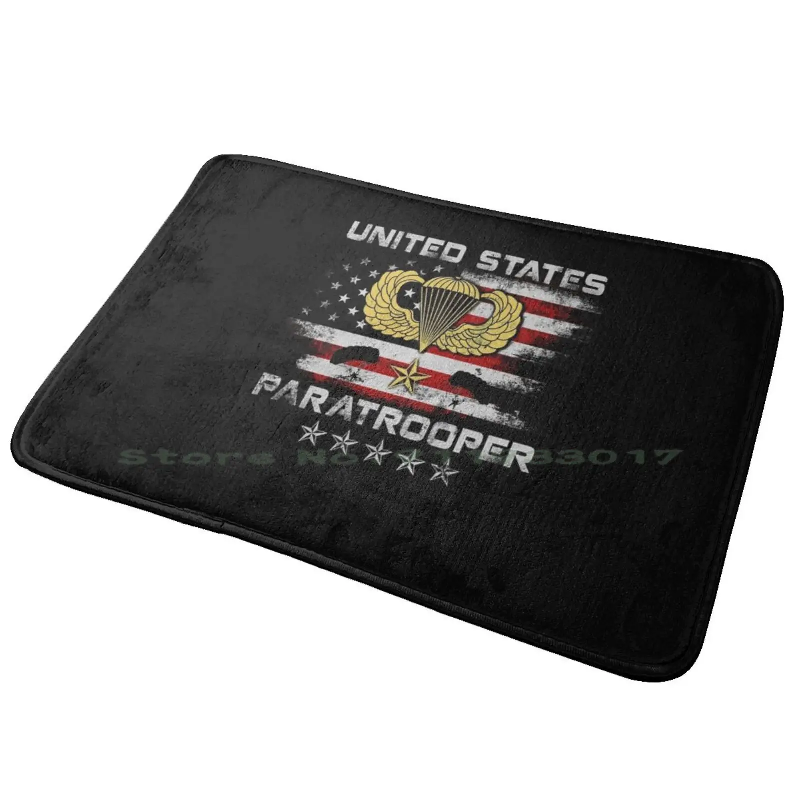 

United States Paratrooper Veteran T-Shirt Proud Us Airborne Veteran 4th Of July , Patriotic Gift Entrance Door Mat Bath Mat Rug