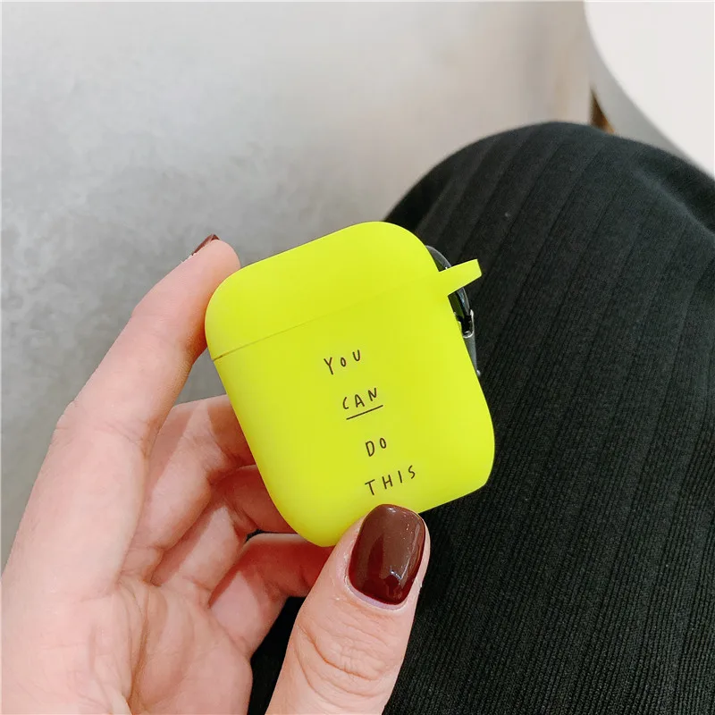 Style 2 Флуоресцентные цветные буквы чехол для Apple Airpods 2/1 чехол Bluetooth наушники мягкий чехол для Airpod аксессуары для наушников Чехол - Цвет: Style 2