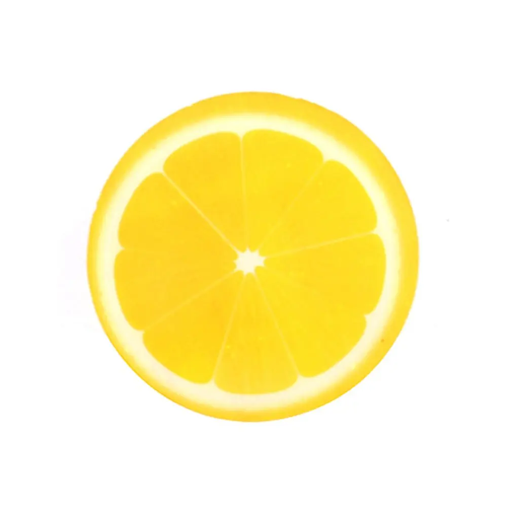 Yellow lemon Мини-игрушка из искусственной кожи с искусственным мультяшным фруктом, медленно восстанавливающая декомпрессионная игрушка, мягкая игрушка для украшения торта, образец модели - Цвет: Yellow lemon