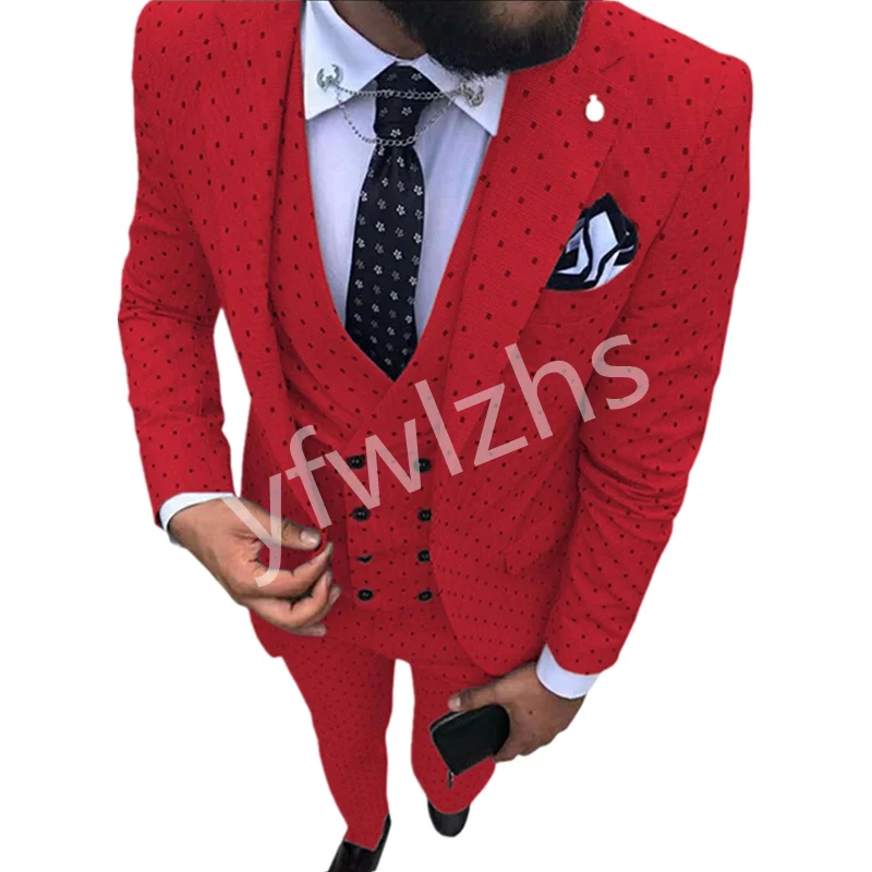 

New Arrival One Button Groomsmen Peak Lapel Groom Tuxedos Men Suits Wedding/Prom Best Man Blazer ( Jacket+Pants+Vest+Tie) C11