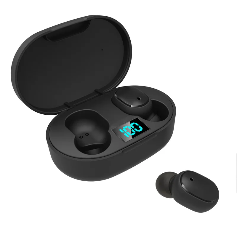 E6S Bluetooth беспроводная гарнитура наушники 5,0 TWS наушники для redmi xiaomi с шумоподавлением микрофон для iPhone xiaomi huawei samsung - Цвет: E6S BLACK COLOR