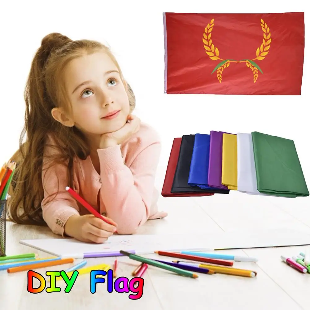 DIY чистый цвет Баннер полиэстер самодельный флаг с двумя латунные кольца ярких цветов декоративные баннеры 90x150 см