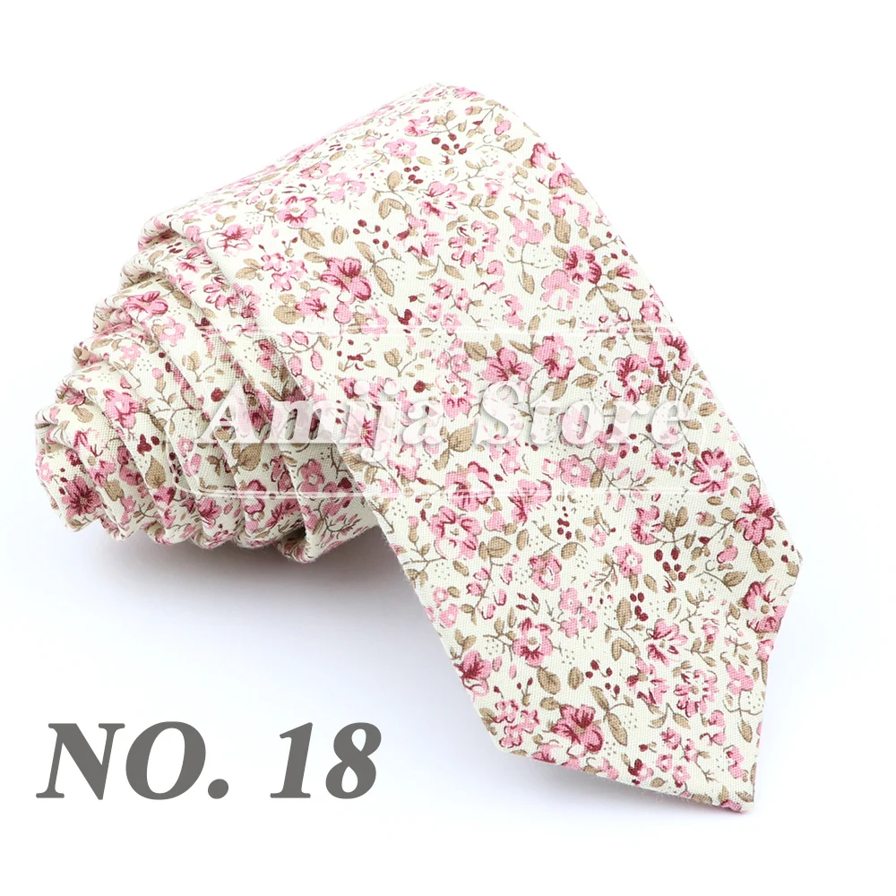 Fashion Floral Baumwolle Krawatte Für Männer Frauen Silm Krawatte Mit Blume Krawatte Für Hochzeit Geschenk Lässige Krawatten Anzüge Romantische Zubehör – Detail 20