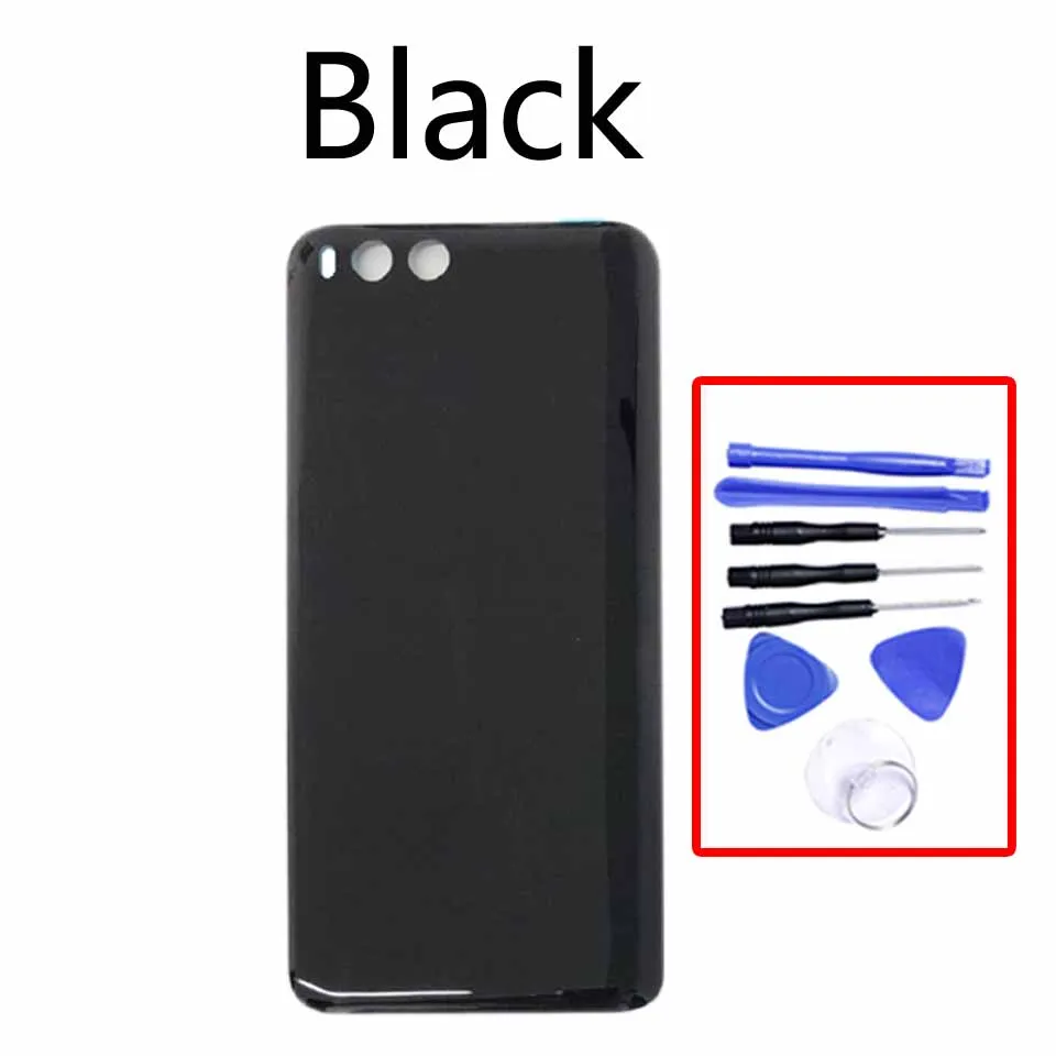 Black-With tool 3D стекло батарея задняя чехол для Xiaomi mi6 mi 6 M6 задняя батарея Дверь чехол на заднюю крышку корпус замена корпуса - Цвет: Black-With tool