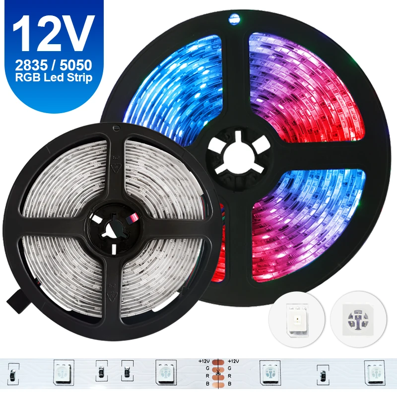 Светодиодная лента 12 в RGB GRB светодиодные лампы 2835 5050 SMD 60 светодиодов/м