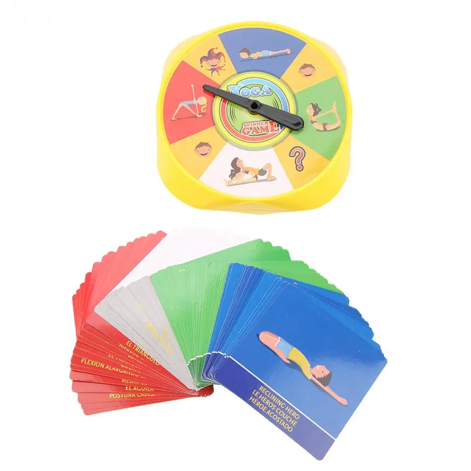 Childrens Toys Yoga Pose Card Game of Flexibility and Balance Family Board Games for Adults Kids Children with English French Spanish Manual