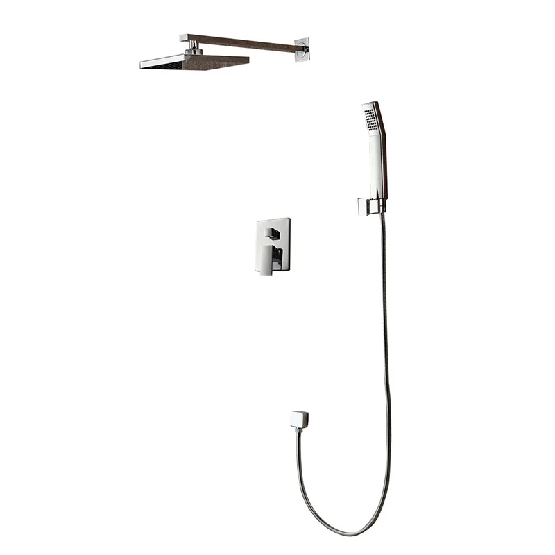 

Modern Contemporary Chrome Shower Faucet System 8" Inch Shower Head +Hand shower