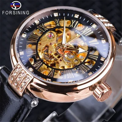 

Winner Forsining685 Fully Automatic Hollow out Analog Watch Leather Strap Watch