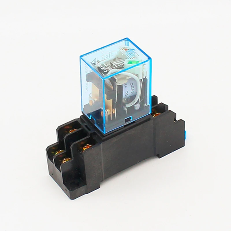 Квадратная катушка реле питания DC12V DC24V AC110V AC240V 8 контактов DPDT с цоколем