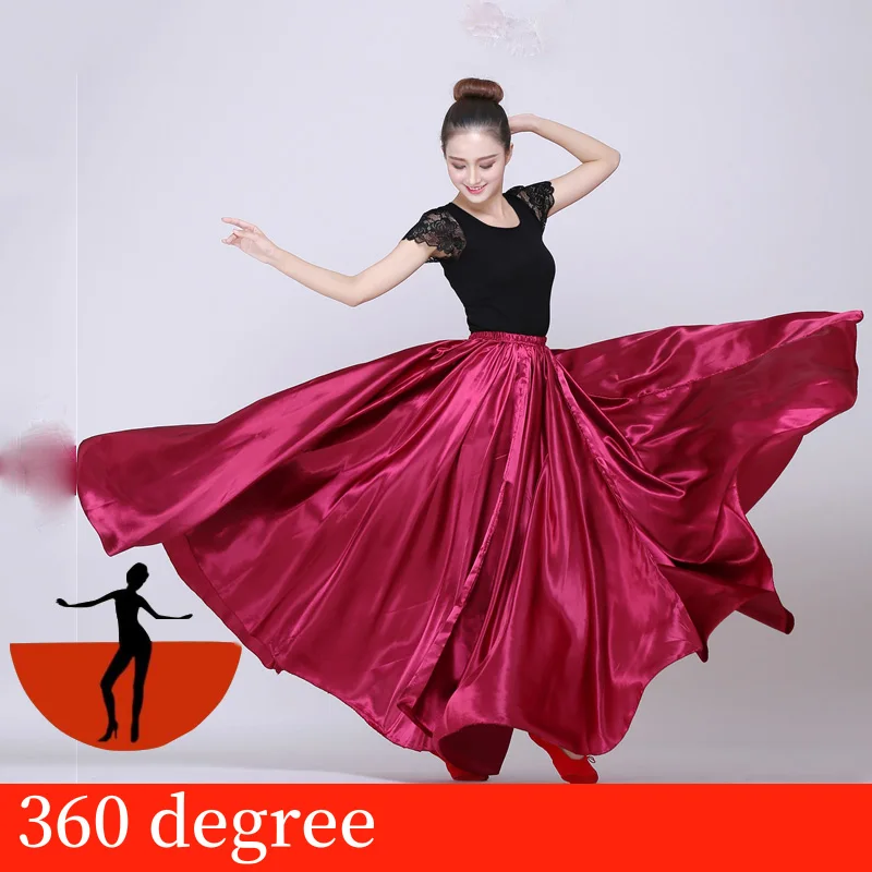 wine red 360 Новое платье для танцев Фламенго испанская юбка для тренировок танцевальный костюм для фламенко испанские женские костюмы для сценических выступлений SL1443 - Цвет: wine red 360