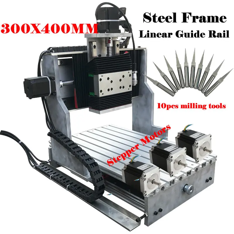 Diy CNC 3040 Linear Guideway Rail Frame 3Axis with Motors for Wood